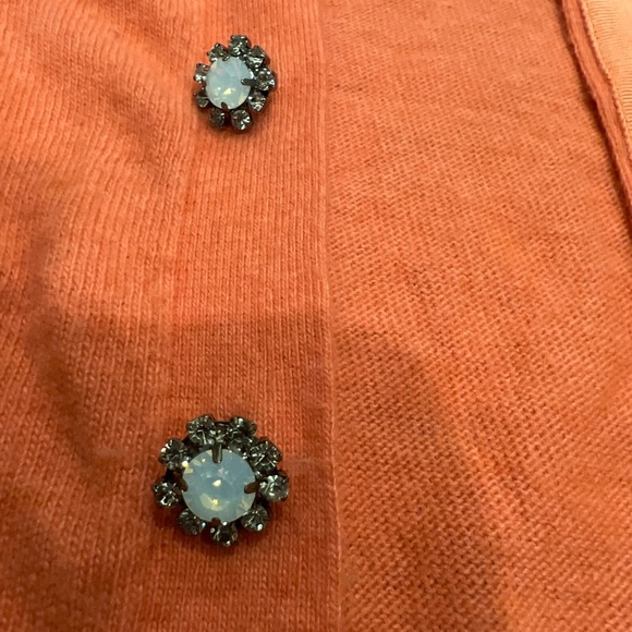 Milly of New York mixed angora coral button up cardigan - Picture 3 of 11